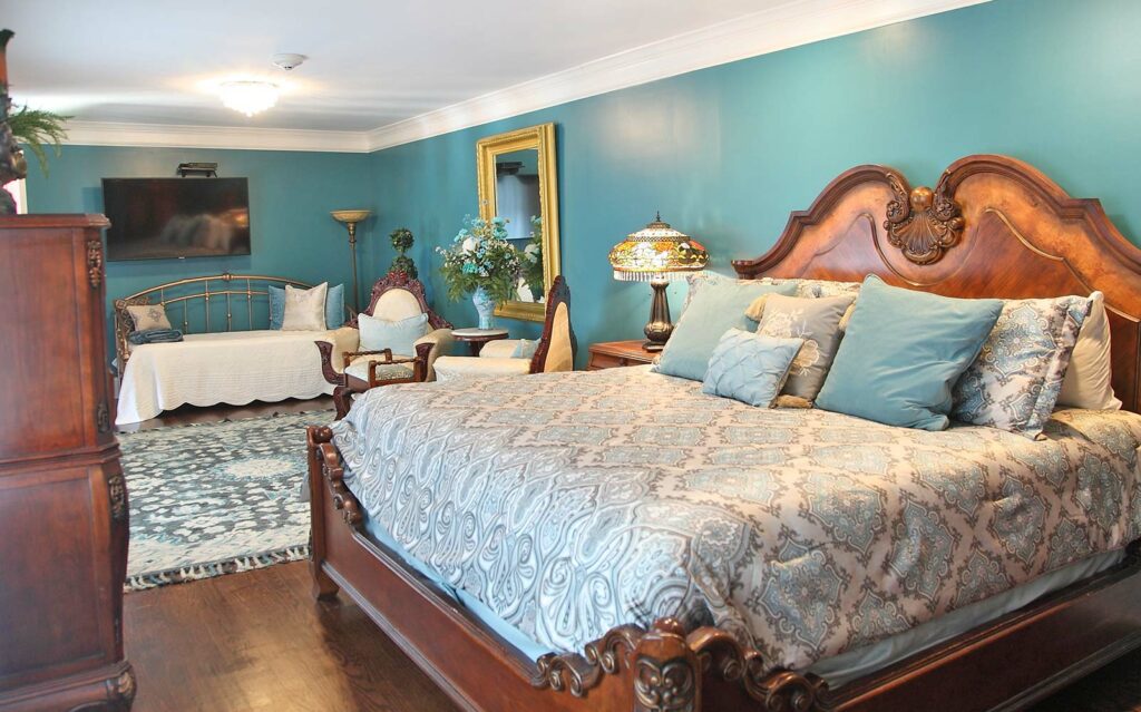 A stunning guest room at our Nashville Bed and Breakfast - a great place to enjoy all the romantic things to do in Nashville this fall
