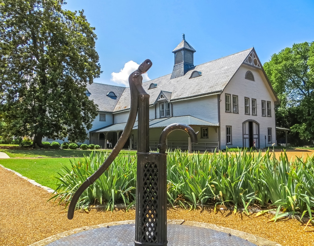 The carriage house and well at the Belle Mead Plantation in Nashville