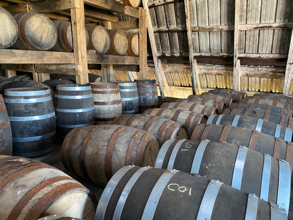 Tennessee Whiskey Trail, the barrel room at a bourbon distillery in Tennessee 