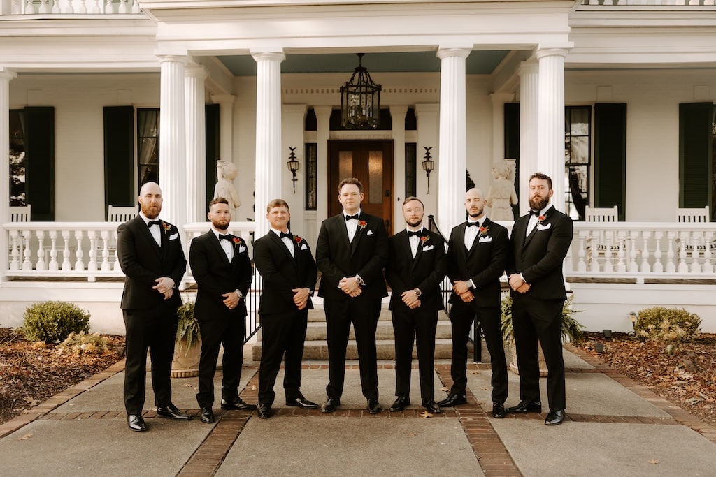 Groomsman outside our mansion wedding venue