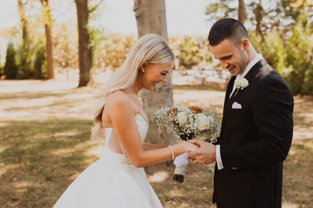 happy bride and groom celebrating at our wedding venue in Nashville, TN