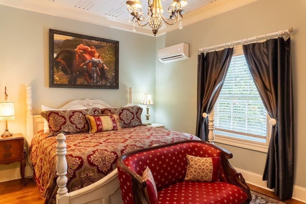 Photo of a lovely guest room at our bed and breakfast in Nashville, one of the best places to relax after explorng the best things to do on Broadway